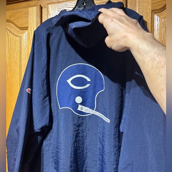 Vintage 90's Champion Navy Blue Chicago Bears Light Parka Jacket L - Picture 6 of 6